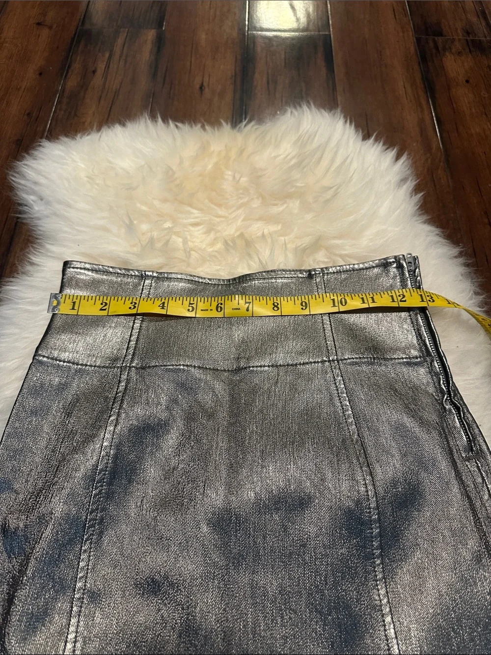 NWOT metallic FREE PEOPLE mini skirt
